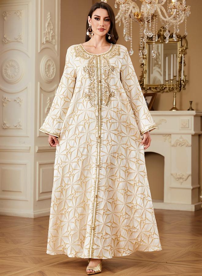 Take Two Women Textured Faux Pearl Detail Jalabiya - Image 5